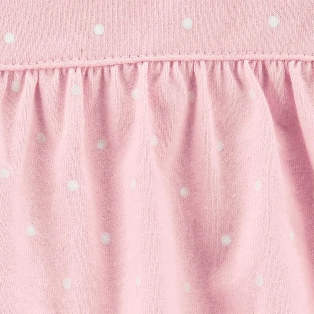 Carter's Pink Polka Dotted Heart Snap-Up Romper